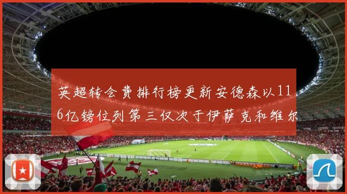 英超转会费排行榜更新安德森以116亿镑位列第三仅次于伊萨克和维尔茨